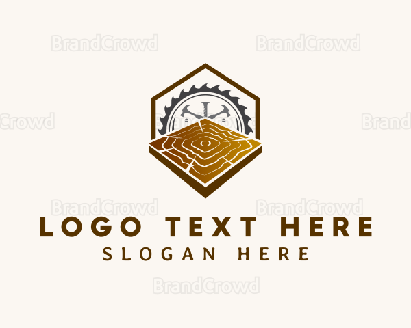 Woodcutting Lumber Block Logo