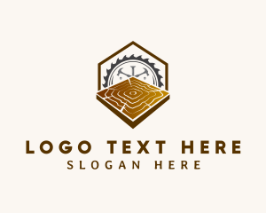 Woodcutting Lumber Block Logo