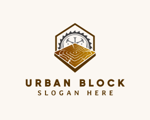 Block - Woodcutting Lumber Block logo design