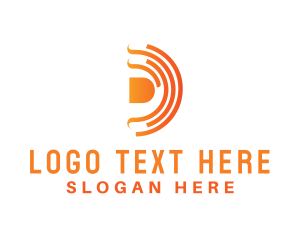 Orange Orange - Tech Signal Letter D logo design