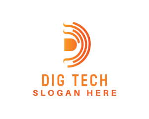 Tech Signal Letter D logo design