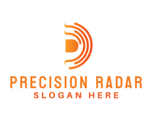 Radar - Tech Signal Letter D logo design