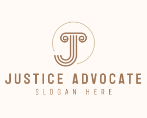 Prosecutor - Pillar Lines Letter J logo design