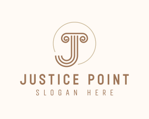 Judiciary - Pillar Lines Letter J logo design