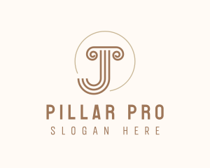 Pillar - Pillar Lines Letter J logo design