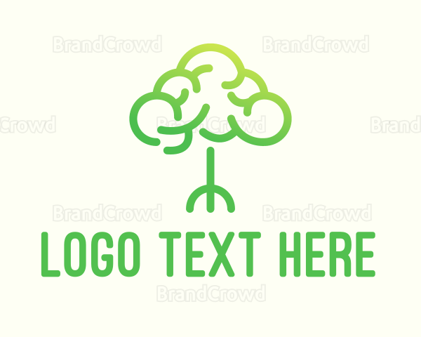 Brain Tree Outline Logo