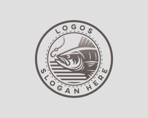 Fish Hook Fisherman Logo