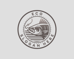 Aquatic - Fish Hook Fisherman logo design