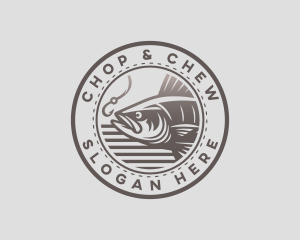Seafood - Fish Hook Fisherman logo design