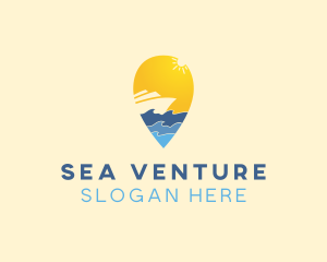 Boating - Travel Cruise Ship Tour logo design