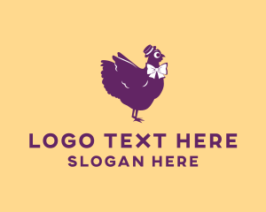 Food - Gentleman Chicken Bird logo design