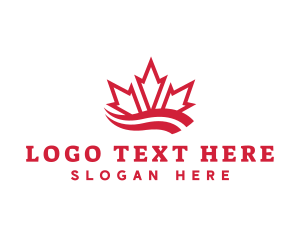 Red Triangle - Canadian Maple Leaf logo design