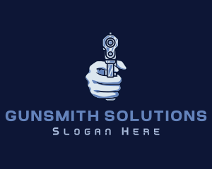 Blue Gunpoint Firearm logo design