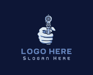 Videogame - Blue Gunpoint Firearm logo design