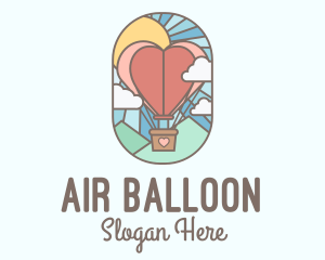 Balloon - Heart Air Balloon logo design