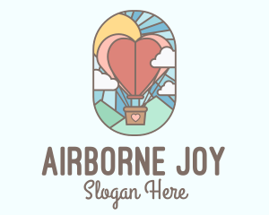 Balloon - Heart Air Balloon logo design