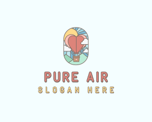 Heart Air Balloon  logo design