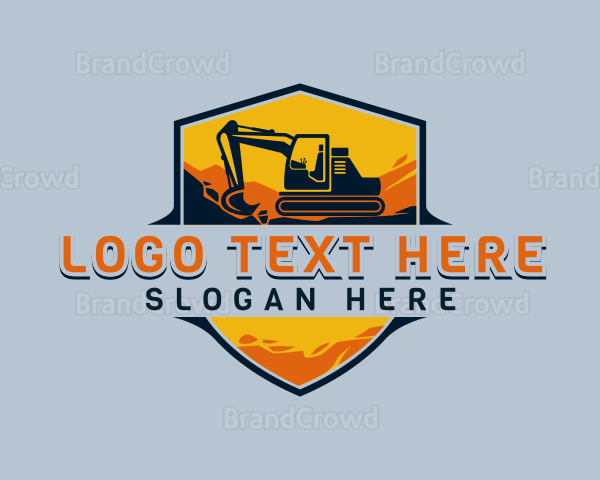 Industrial Excavator Construction Logo