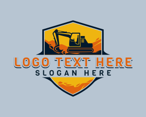 Industrial Excavator Construction Logo