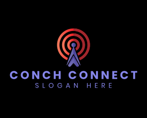 Network Antenna Signal Communication logo design