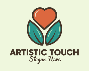 Love Heart Flower Plant logo design