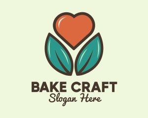 Love Heart Flower Plant logo design