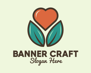 Love Heart Flower Plant logo design