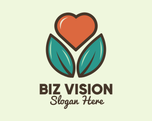 Love Heart Flower Plant logo design