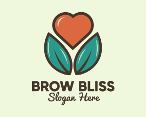 Love Heart Flower Plant logo design