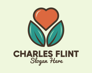 Love Heart Flower Plant logo design