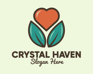 Love Heart Flower Plant logo design