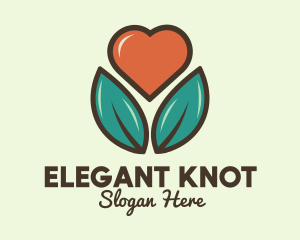 Love Heart Flower Plant logo design