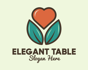 Love Heart Flower Plant logo design