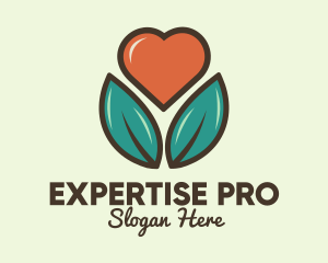 Love Heart Flower Plant logo design