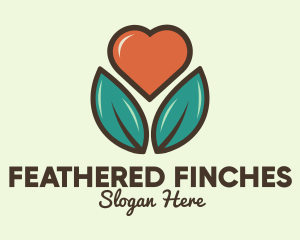 Love Heart Flower Plant logo design