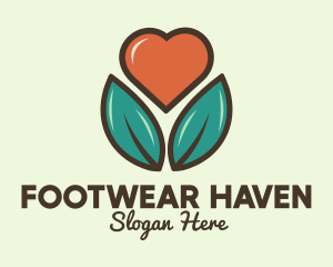 Love Heart Flower Plant logo design