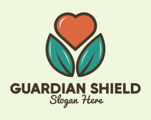 Love Heart Flower Plant logo design