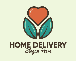 Love Heart Flower Plant logo design