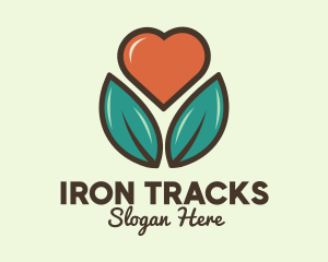 Love Heart Flower Plant logo design