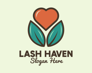 Love Heart Flower Plant logo design