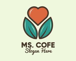 Love Heart Flower Plant logo design