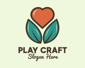 Love Heart Flower Plant logo design