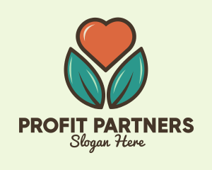 Love Heart Flower Plant logo design