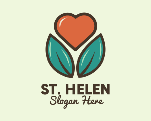 Love Heart Flower Plant logo design