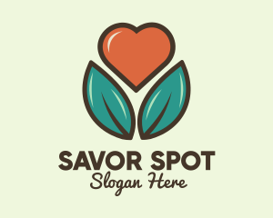 Love Heart Flower Plant logo design