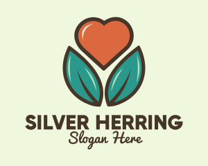 Love Heart Flower Plant logo design