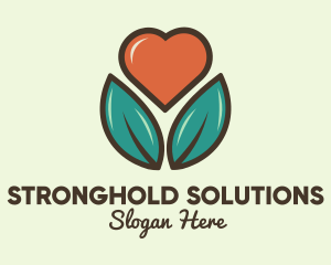 Love Heart Flower Plant logo design