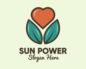 Love Heart Flower Plant logo design