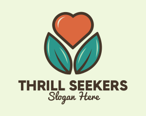 Love Heart Flower Plant logo design