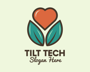 Love Heart Flower Plant logo design